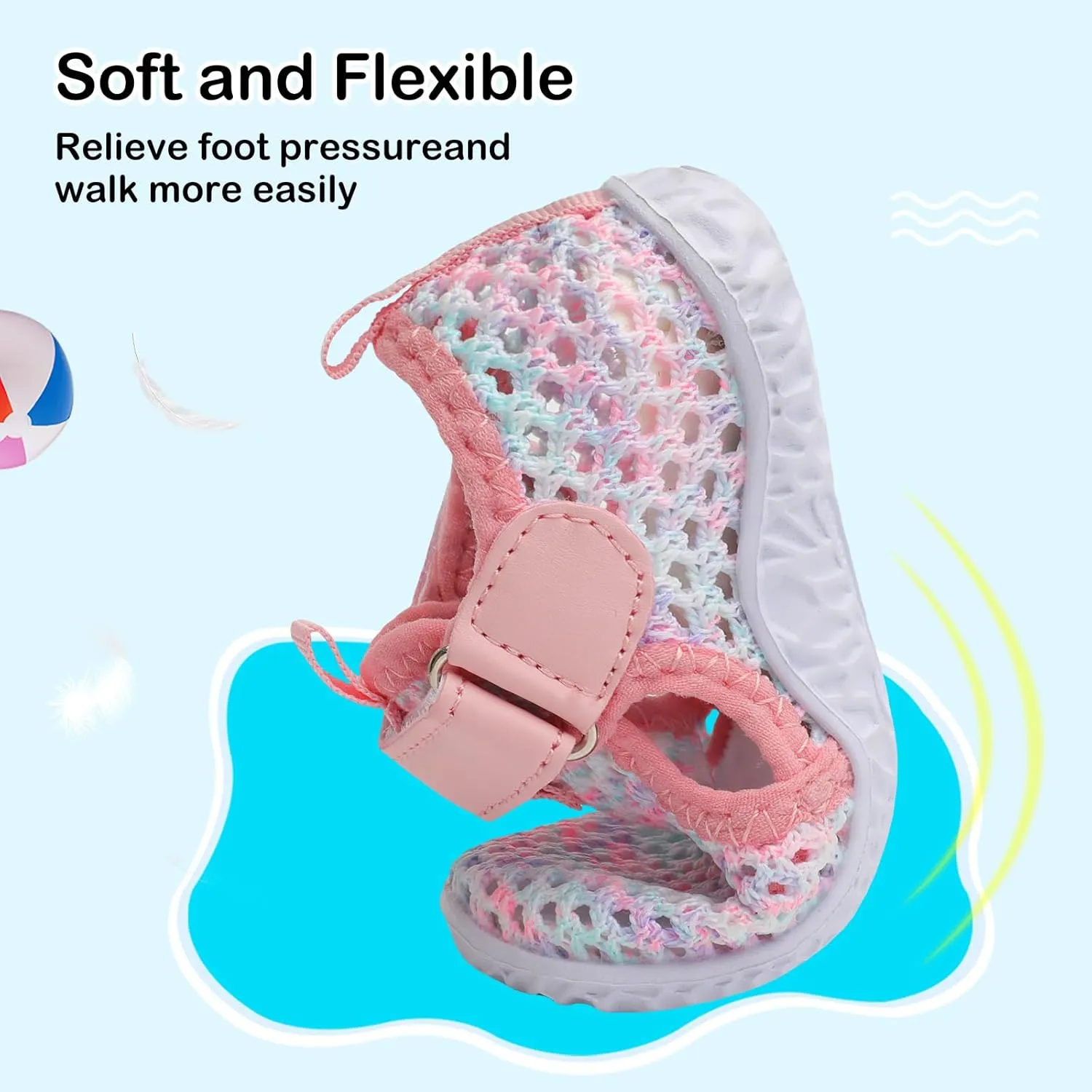 Besroad Toddler Water Shoes Boys Girls Swim Aqua Shoes Breathable Quick Dry Barefoot Sandals for Beach Swimming Pool
