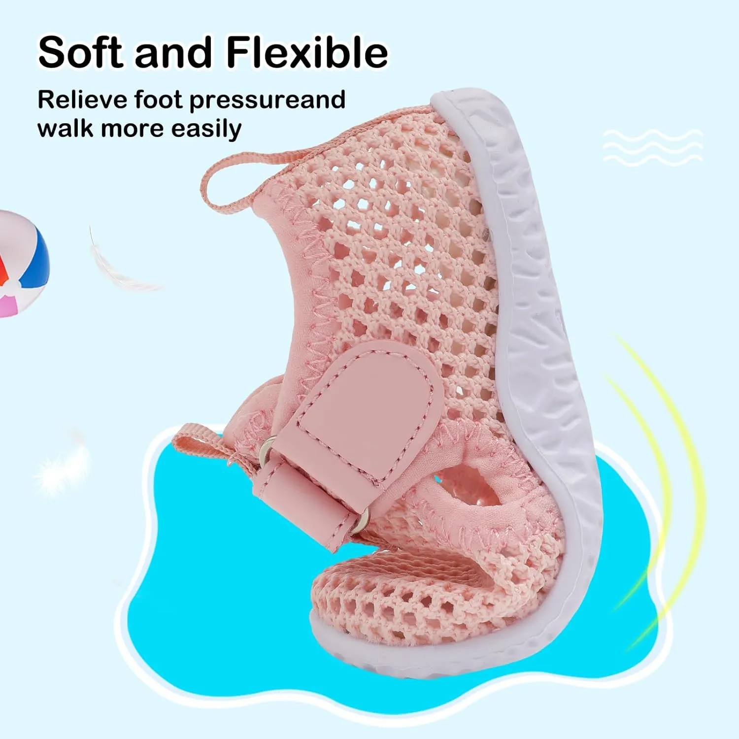 Besroad Toddler Water Shoes Boys Girls Swim Aqua Shoes Breathable Quick Dry Barefoot Sandals for Beach Swimming Pool