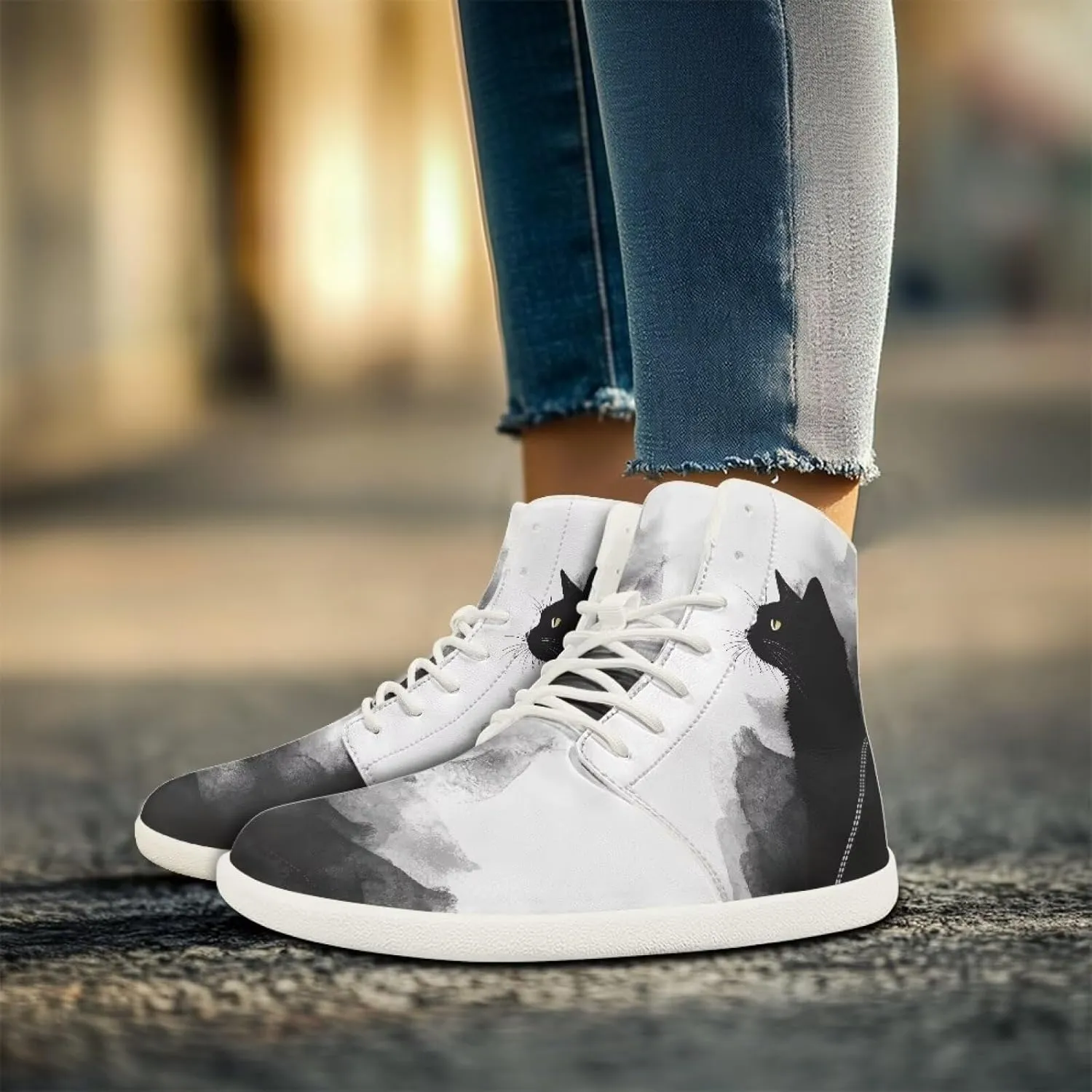Men's Wide Barefoot Sneakers Cross-Trainer Shoes Breathable Soft EVA Sole Anti-Skid Minimalist Shoe for Athletic Size 5-14 White Sole