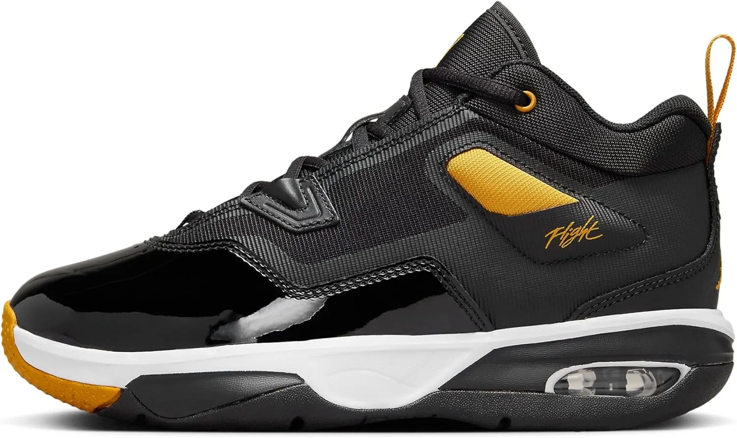 Nike Jordan Stay Loyal 3 Big Kids' Shoes (FB9922-071, Black/White/Yellow Ochre) Size 6.5