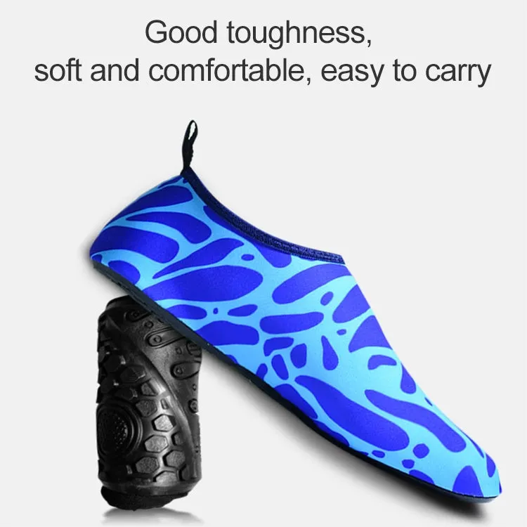 Non-slip Wear-resisting Thick Rubber Sole Diving Shoes and  Socks, One Pair, Size:L (Blue)