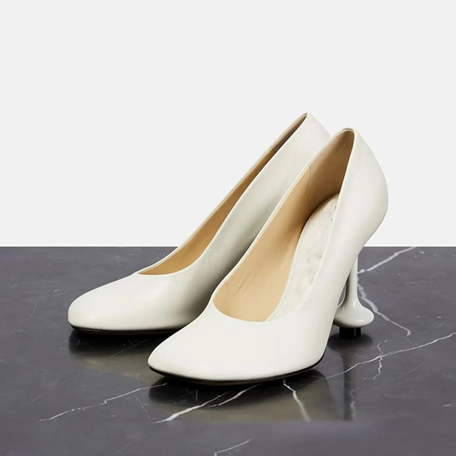 Sexy White Women's Fashion Strange Style Heel Stiletto Pumps, Elegant Round Toe Sweet Extreme High Heels for Party, Banquet and Fashion Show,10,White