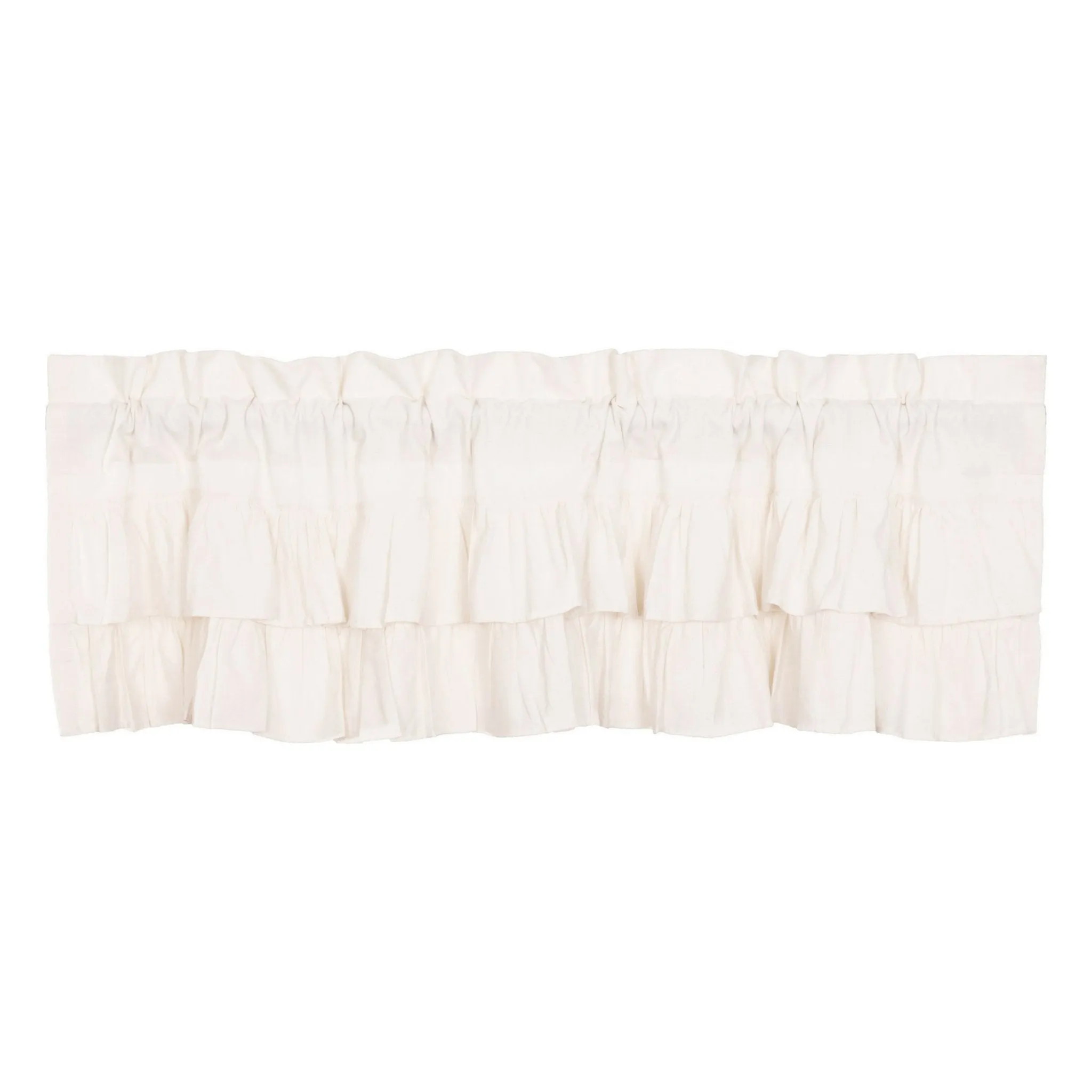 Simple Life Flax Antique White Ruffled Valance 60"
